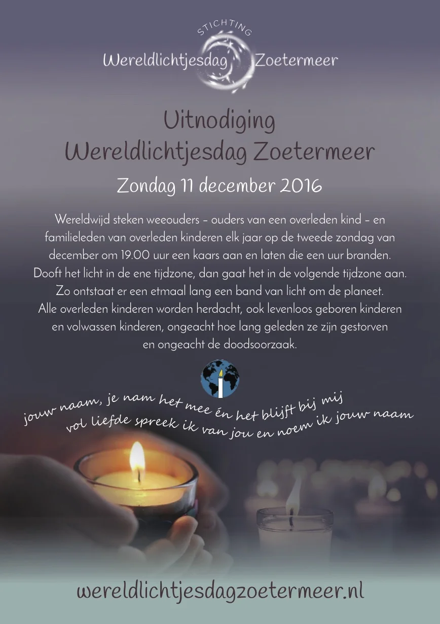 poster wereldlichtjesdag zoetermeer
