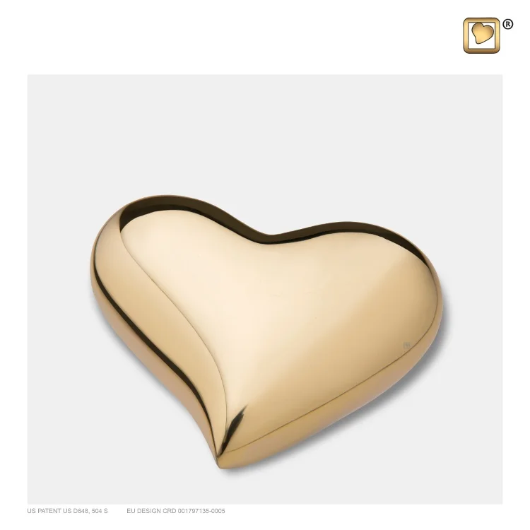 Mini Urn Hart Design Glanzend Goud