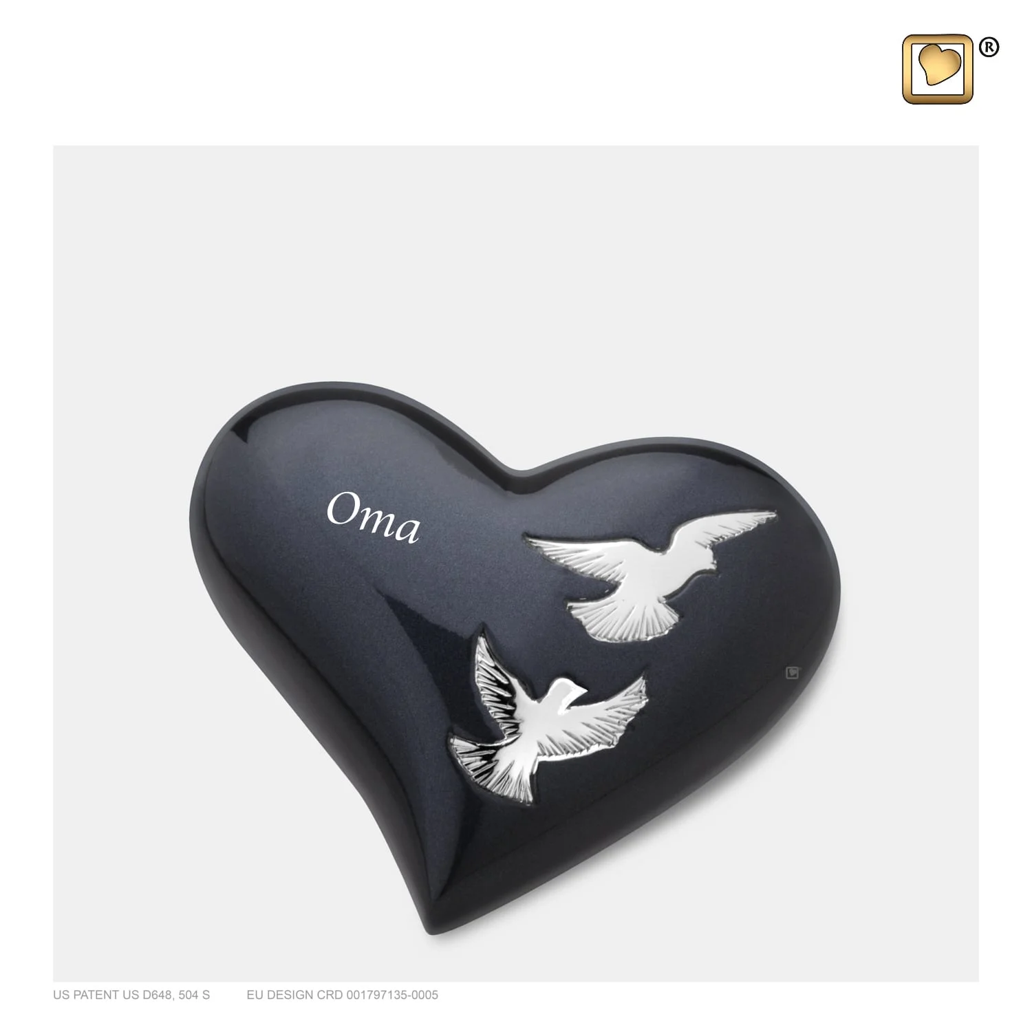 mini urn hart met gravure