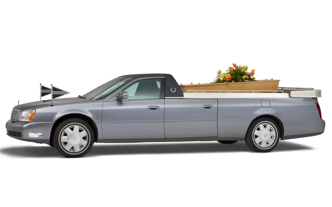 Cadillac open rouwauto (grijs)