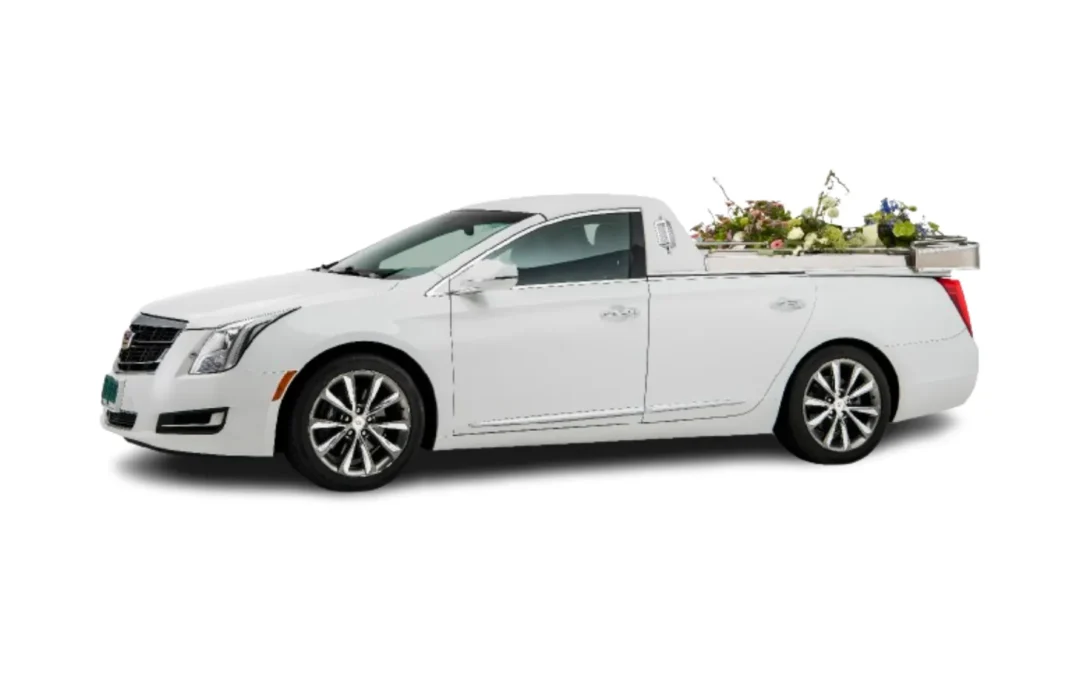 Cadillac open bloemenauto (wit)