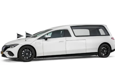 Mercedes Rouwauto XL-Glas (wit)
