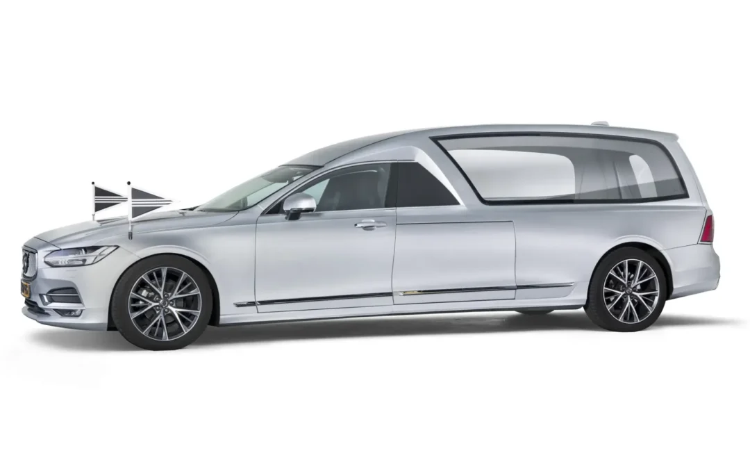 Volvo rouwauto V90 glas (zilvergrijs)